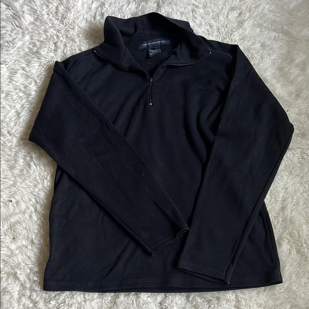 Mens Black Quarter-Zip Pullover S